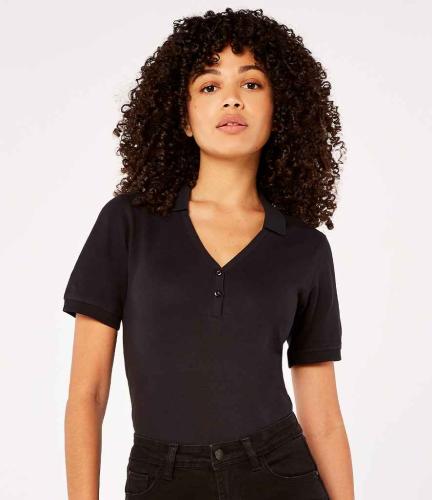 Kus. Kit Sophia V Neck Polo - Black - 10